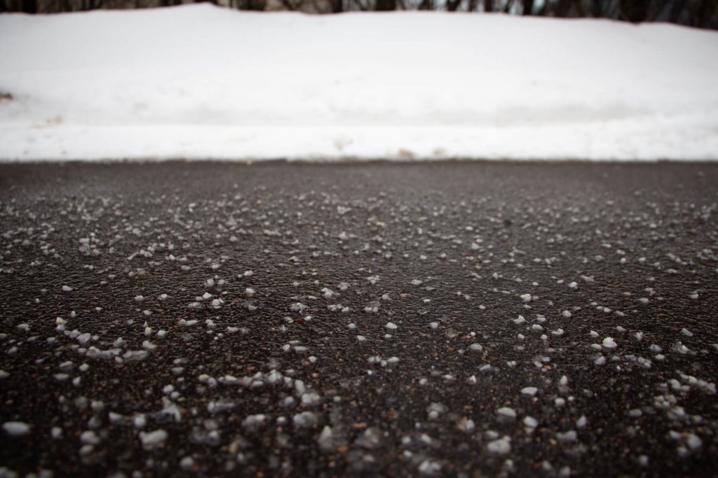 salt on road