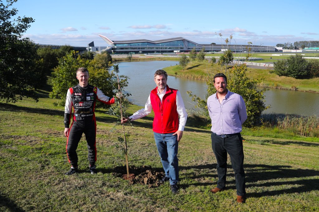 from left to right: Rory Butcher, Silverstone Employee and Adam Brindle, CEO of Grounds Care Group